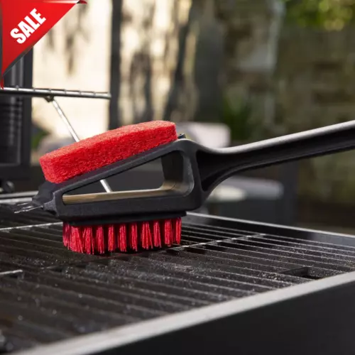 Expert Grill Grill Brush, Soft Grip 3-in-1 Barbecue Cleaning Brush