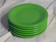 Lot of 6 Homer Laughlin Company Fiesta Ware 7.25" SHAMROCK GREEN SALAD PLATES