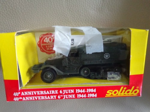 Miniature Solido HALF TRACK M3 1/43 – Véhicule Militaire, Neuf En Boîte Avec Accessoires