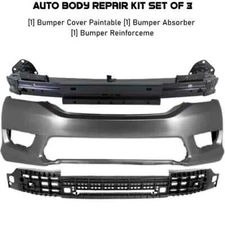 Front Bumper Cover Fascia and Bumper Absorber For 2013-2015 Honda Accord Sedan