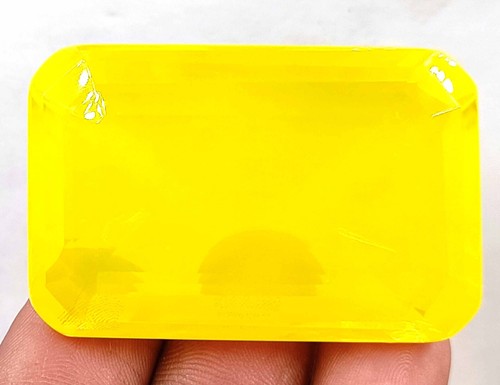Transparent Emerald Cut EGL Certified 180 Ct Ethiopian Bi-Color Yellow Gemstone - Picture 3 of 13