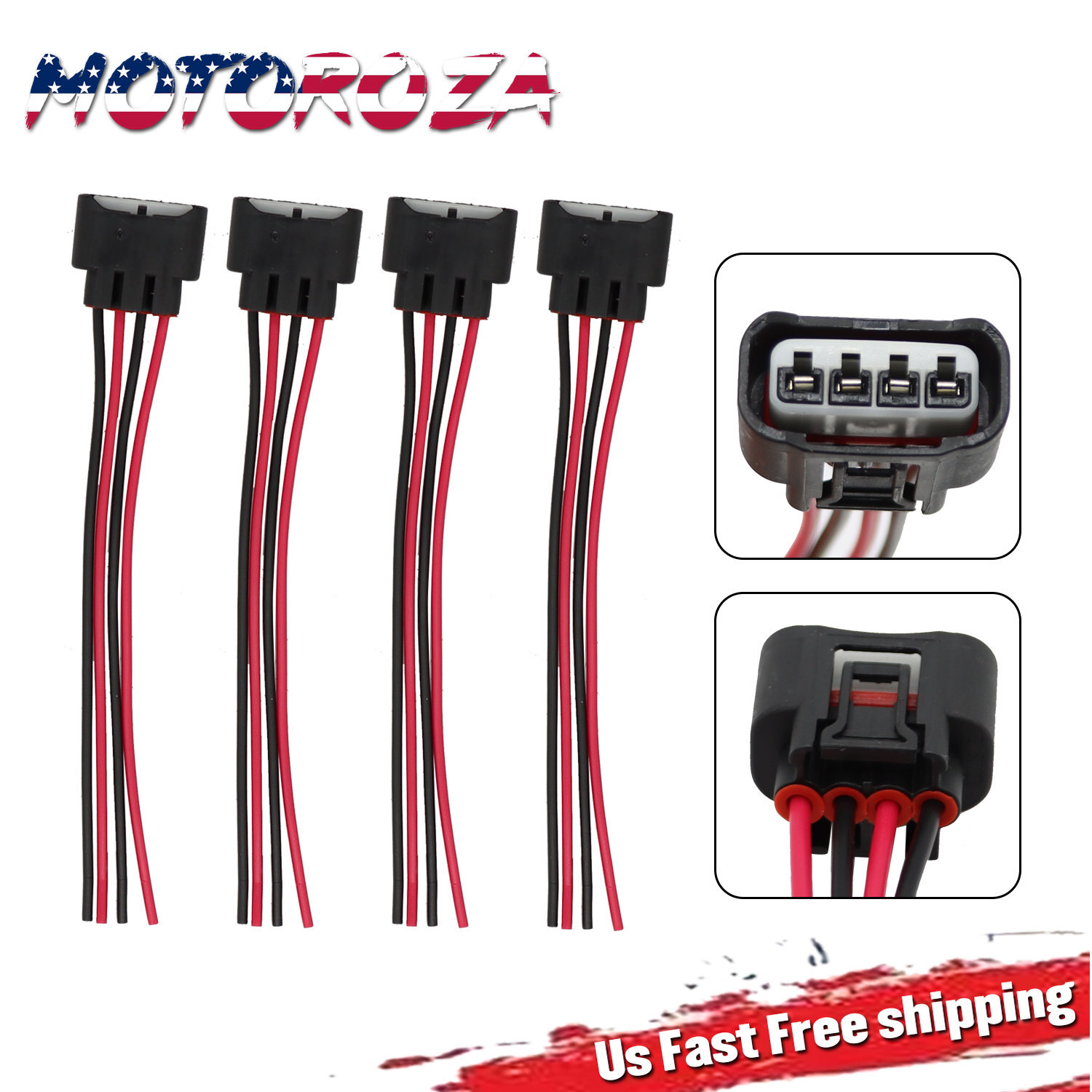 4PCS For 2002-2010 Toyota Camry 2.4L Ignition Coil Female Connector Plug Harness