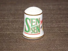 VINTAGE 1" HIGH PORCELAIN THIMBLE 1980 SENSEN THROAT EASE & BREATH PERFUME