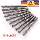 10 Stück HSS Fräsersatz 1/8" Schaft 2 Flöte 3mm Flachem Kopf Bohrer Bits