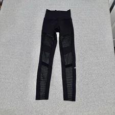 Alo Yoga Moto Leggings 27" Women’s XS Black High-Waist Stretch Gym Yoga Run