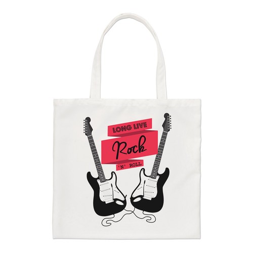 Bolso de Mano Regular Guitarra Rock N Roll Larga Vida Divertida Música de Hombro |