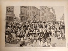 GILLES DE BINCHE CARNAVAL FLANDRES   gravure document 1895 clipping 