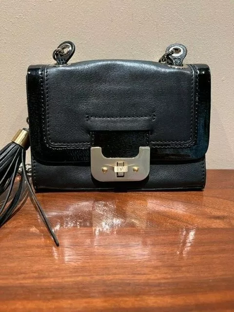 Diane Von Furstenberg DVF Crossbody Handbag Harper Black Leather