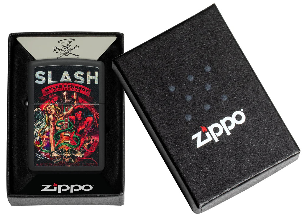 Zippo Slash Design Black Matte Windproof Lighter -48187