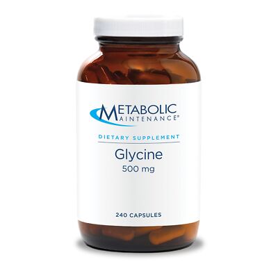 Metabolic Maintenance Glycine 500mg Amino Acid Supplement 250 Capsules