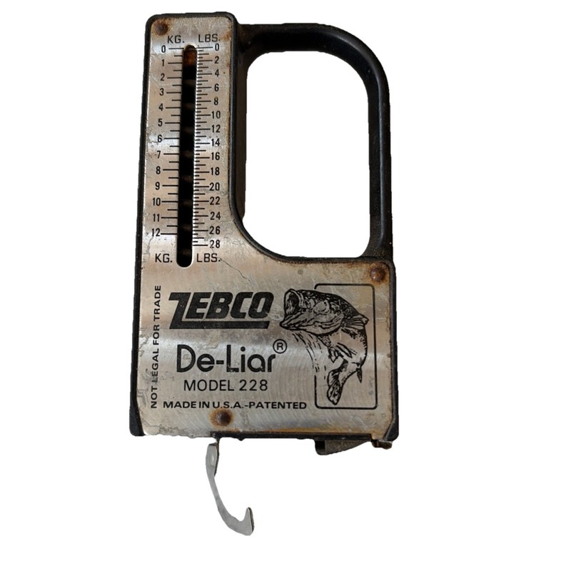 Zebco De-Liar Model 228 Handheld Weight Scale Vintage 28Lbs. Capacity Made In US