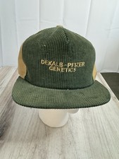 Vintage DEKALB-PFIZER Genetics Corduroy Snapback Trucker Cap Hat SWINGSTER