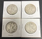 Walking Liberty Half Dollars Lot Of 4 90% Constitutional Silver Coins