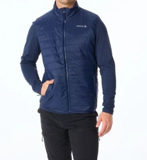 MENS size XL NAVY Cederberg merinolite zip up Trail Vest outdoors warm NEW 365