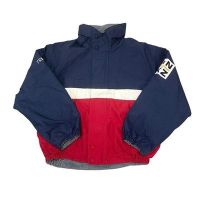 Vintage Nautica rote Segeljacke 90er Retro Colourblock Herren Large