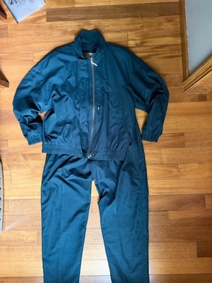 Vtg Gallery Sport Jacket Pants Medium Parka Coat Hip Hop Dark Green Suit