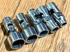 Snap On Tools 14 Sae Swivel Universal Socket 12-pt Set Flex Wobble Lot Snap On Tools 14 Sae Swivel Universal Socket 12-pt Set Flex Wobble Lot