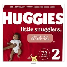 Huggies Little Snugglers Baby Diapers, Size 2 12-18 lbs , 72 Ct