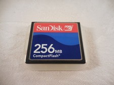 SANDISK 256 MB COMPACTFLASH Compact Flash w/Case Pre-Owned Needs formatted 