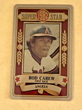 1982 PERMA GRAPHIC==GOLD==SUPER-STAR #-221 ROD CAREW==CALIFORNIA ANGELS