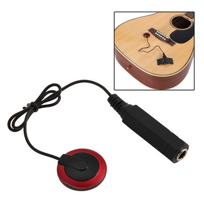1Set Practical Red Acoustic Guitar Pickup Easy Use Self Adhesive Sound Pickup