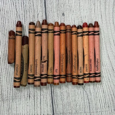 14 Crayola Crayon Binney & Smith RARE Retired Brown Colors Vintage USA Made