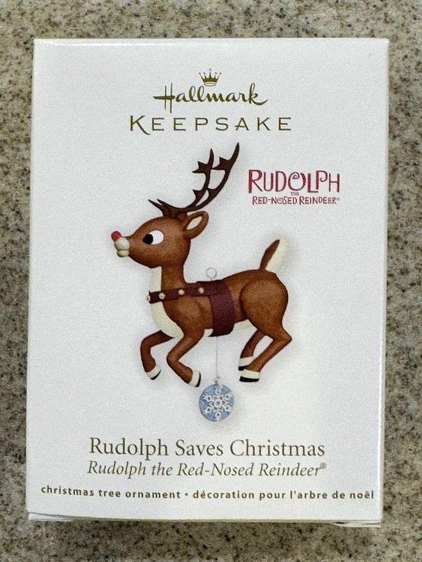 Hallmark Flocked Tree Ornament Rudolph Red Nose Reindeer Saves Christmas 2011