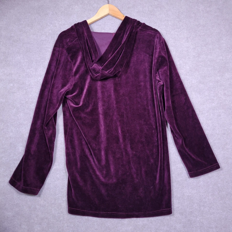 Top túnica cremalleras laterales de terciopelo borgoña 2 (grandes) de CHICO'S para mujer  Foto 2 de 4