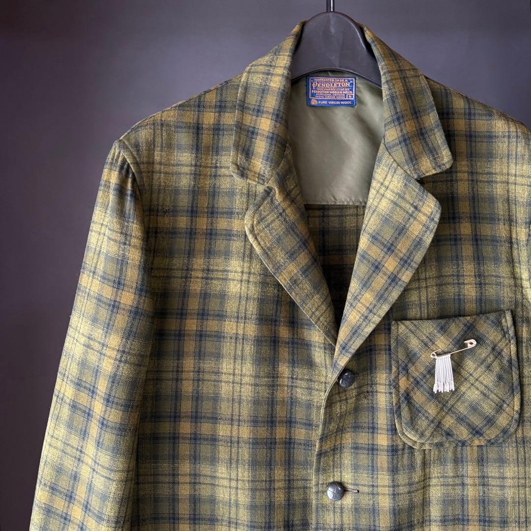 Pendleton 60s Shadow Ombre Check Jacket Made in U… - image 2
