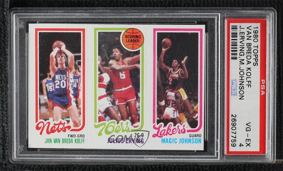 1980-81 Topps Magic Johnson Jan Van Breda Kolff Julius Erving Rookie RC HOF 03rx