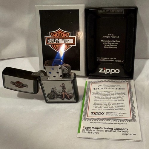 Zippo HD Harley Davidson 1940's WWII US Army Pinup Lighter Tested And Working