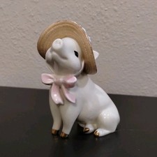 Lenox Sadie's Sunday Best Pig Figurine Ivory Fine China Handmade