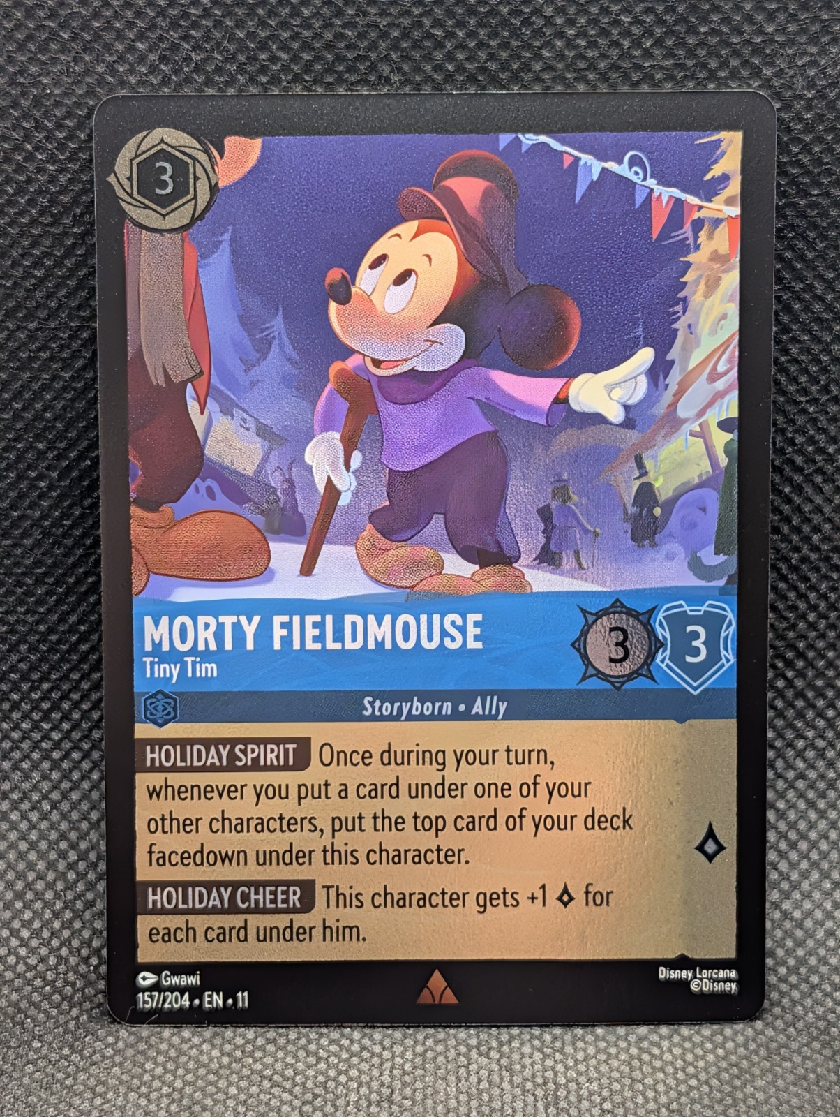 Morty Fieldmouse - Tiny Tim - Cold Foil - Disney Lorcana Winterspell 157/204
