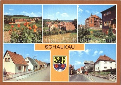 Schalkau Siedlung im Grund Teilansicht Polytech Oberschule Karl Marx Siedlung Ba