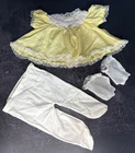 Vintage Cabbage Patch Kids Coleco Yellow Lace Dress, Tights, Lace Socks