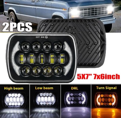 Pair 5x7'' 7x6'' LED Headlights Hi/Lo DRL For Toyota Pickup 82-95 Tacoma 1995-1997