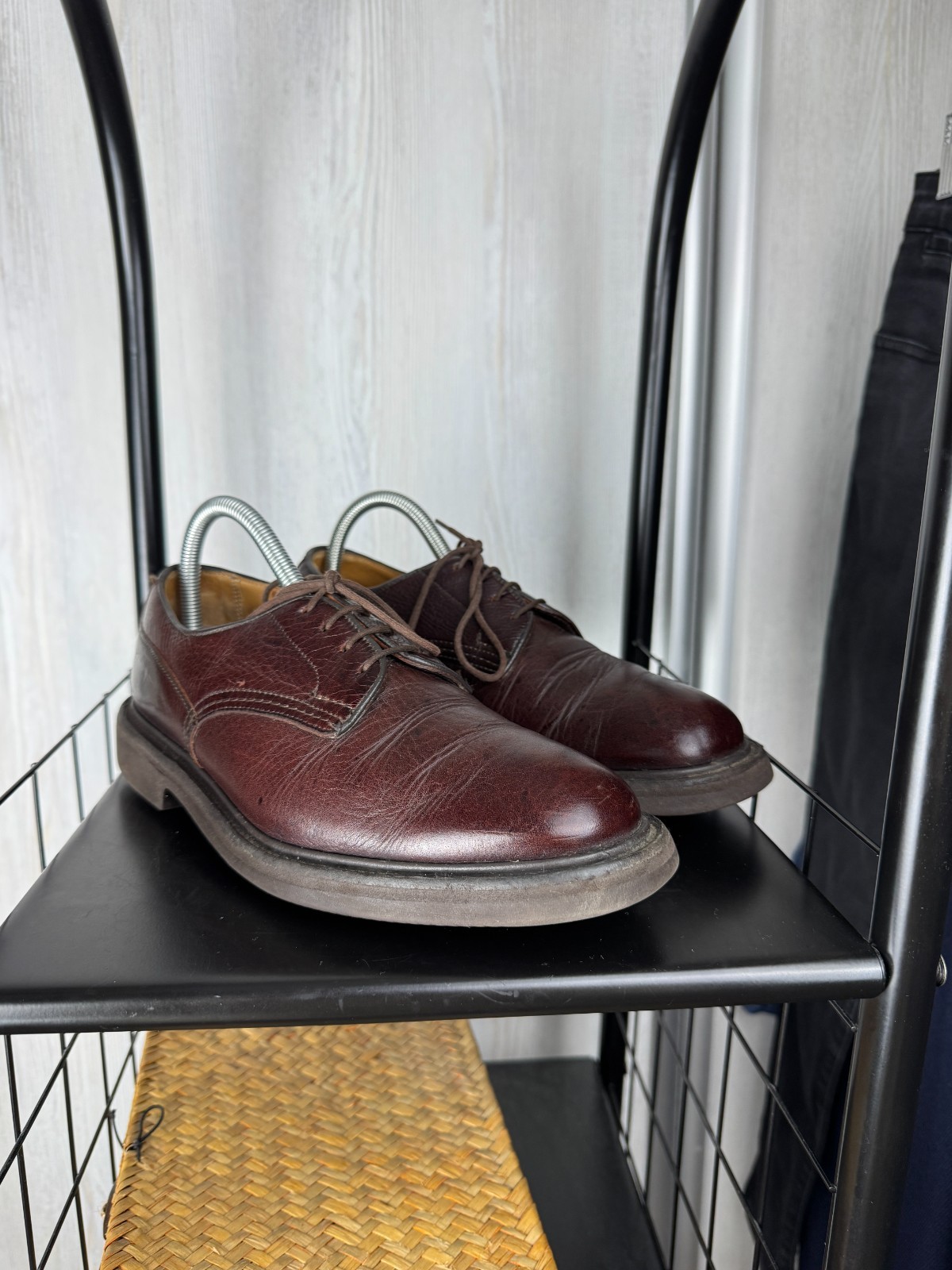Tricker’s Burgundy Brown Woodstock Derby Kudu Leather Shoes image 4