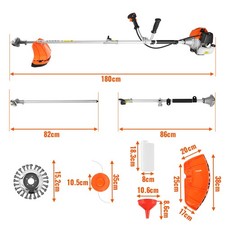 52cc Multi Function 6 in 1 Garden Tool Brush Cutter Grass Trimmer Chainsaw 2.5kw