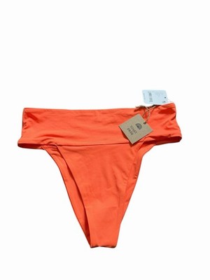 Free People Bikinihose Toast Schwimmen Signatur hoher Bund orange UVP 60 $ S 8