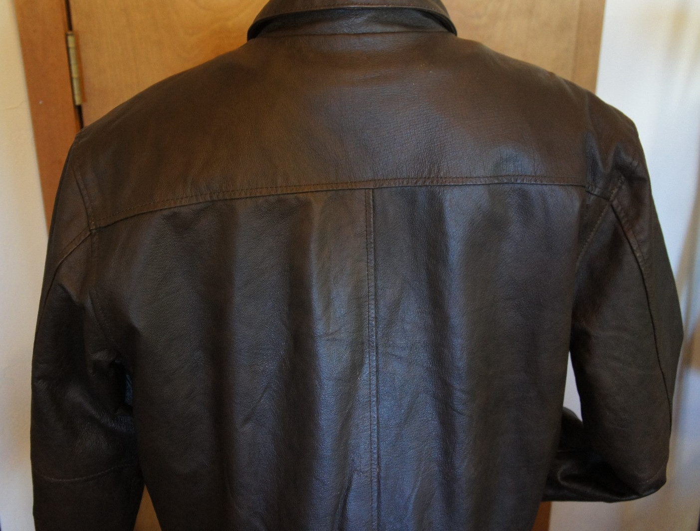 VINTAGE Brand Genuine Brown Leather Zip Out Lining A-2 Flight Jacket Sz Medium image 7