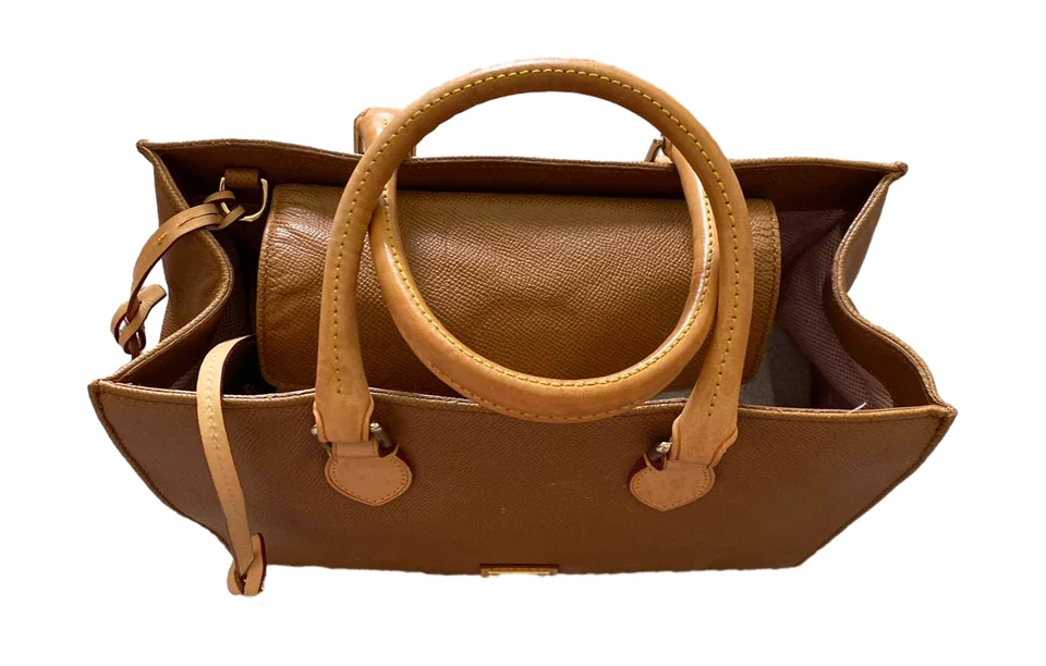 De Colección Dooney & Bourke Bolso de Mano Cartera SaddleTan Janine Cartera Cuero Guijarro 12x9x6 Foto 4 de 4