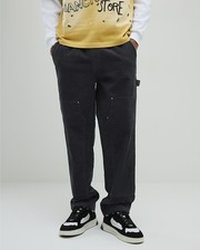 River Island Mens Trousers Grey Loose Fit Corduroy Pull On Pants Bottoms