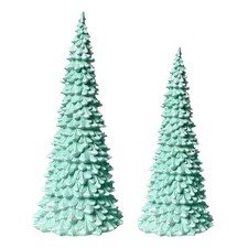 Christmas Tree Table Decor Set of 2, Resin Christmas Tree Figurines 12.5"/10....