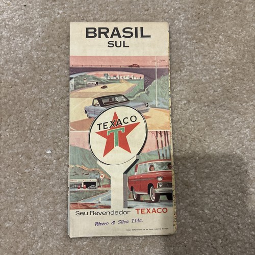 Vintage Texaco Roadmap Of Brazil Sul