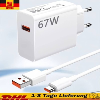  Für Xiaomi 67W Schnell Ladegerät Netzteil 6A USB-C Kabel Redmi Note10/11/12Pro