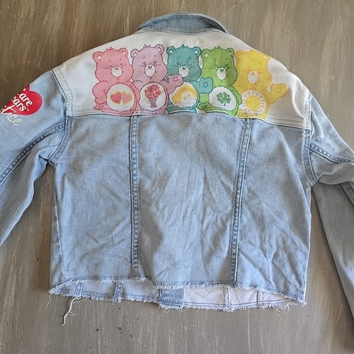 Care Bears Justice Kids Girls Size Small 7/8 Blue White Jean Denim Jacket - Picture 9 of 10