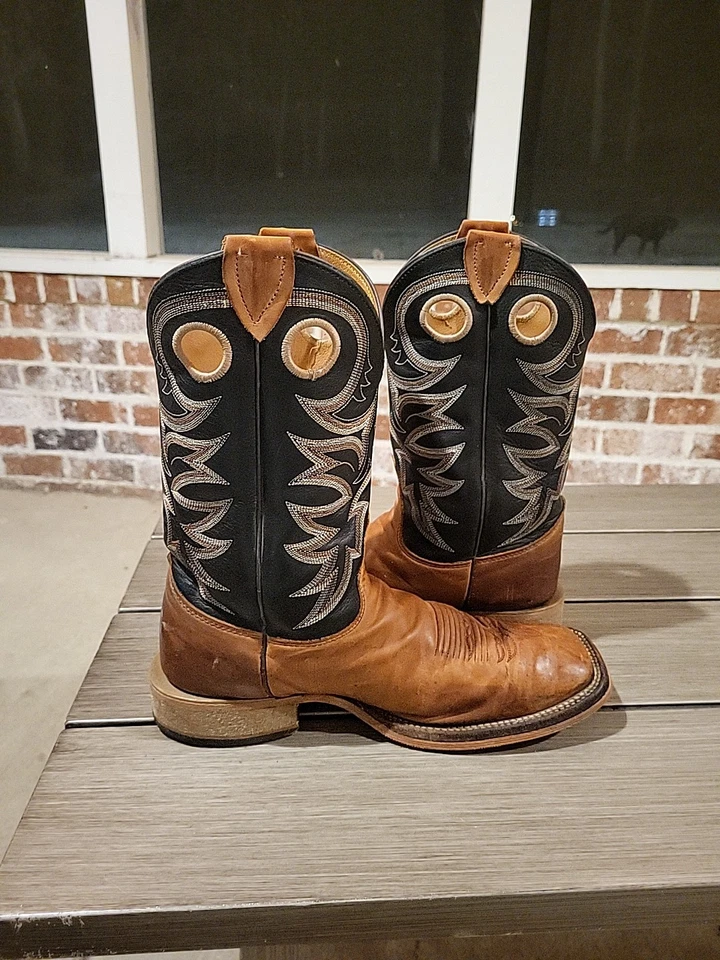 Justin Hombres 9D Caddo BENT RAIL Western PUNTERA CUADRADA Bota Cobre MARRÓN BR740 Foto 2 de 4