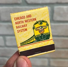 Vintage Chicago Northwestern Railway System Railroad Matchbook Matches Unstruck