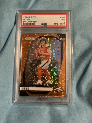 2024 Prism Bo Nix Orange Disco Prism Rc Color Match PSA9