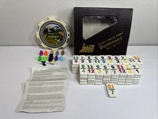 Mexican Train/Chicken  Double Twelve Dominoes Jumbo Set of 91 Leather Snap Case